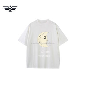 เสื้อยืดสีสันตามสั่งพิมพ์ลายกราฟิกดวงจันทร์ |   เสื้อยืดลำลองผ้าฝ้ายพรีเมียมสำหรับผู้ชายและผู้หญิง - Product Image 4