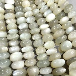 Natural White <b>Moonstone</b> Smooth Rondelle Gemstone Beads 15-28MM Big Size Loose Stone Beads for Jewelry Making in Wholesale Bulk - Product Image 2