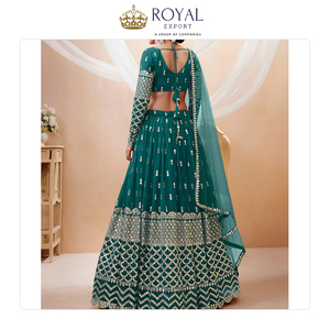 Proveedor Mayorista de Ropa de Novia de Diseño, Ropa India, Georgette con Lentejuelas y Bordado Zari, Lehenga Choli - Product Image 4