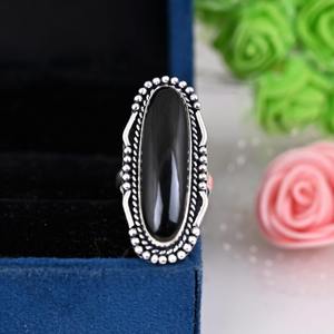 Bague tendance en argent sterling 925, pierre d'agate ovale, plaquée rhodium, style bohème, faite à la main, bijoux pour femmes, cadeau de fête - Product Image 3