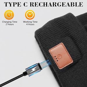 Bonnet unisexe personnalisé avec logo brodé 3D, rechargeable par USB, 4 LED, respirant, imperméable, 100% coton, style streetwear - Product Image 5