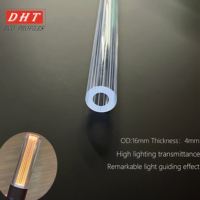 Couvercle de diffuseur de lumière à tube rond à effet de guidage d'éclairage élevé de qualité optique en acrylique transparent extrudé en plastique pour diffuseur à led