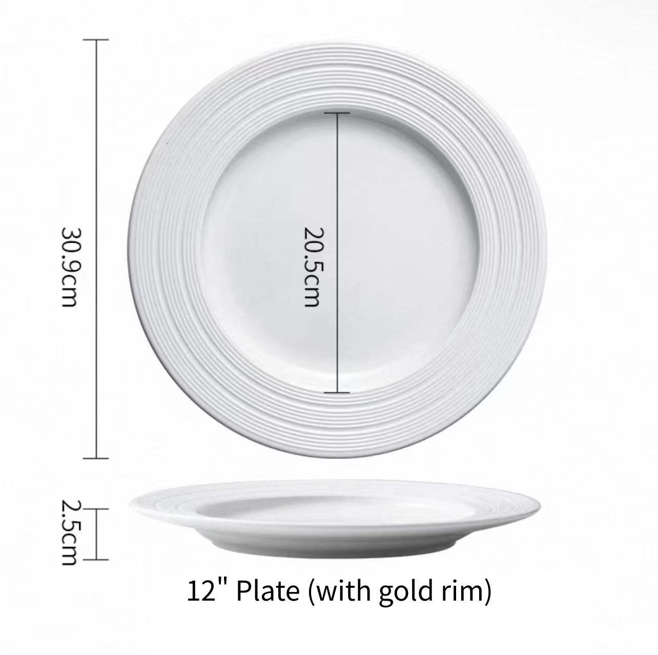 12" plate (with gold rim)