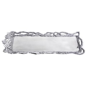 Wholesales Aluminium Silver Embossed Handle Design Serving Tray for Home Hotel & Restaurants Wedding Usage - Product Image 5