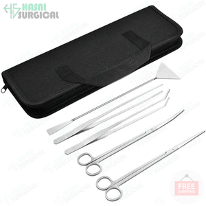 TITANIUM <b>BLACK</b> COLOR 5 Piece Aquarium Aquatic Plants <b>Long</b> Handle Tweezers Scissor Trim CE ISO Approved <b>Top</b> Quality - Product Image 3