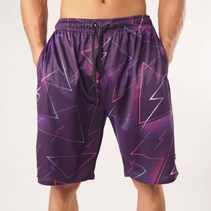 Pantalones Cortos de Lona Sublimada Sólida, Casuales de Verano, 100% Poliéster, Servicio OEM, Alta Calidad, Secado Rápido, Transpirables, Cintura Elástica para Hombre - Product Image 1