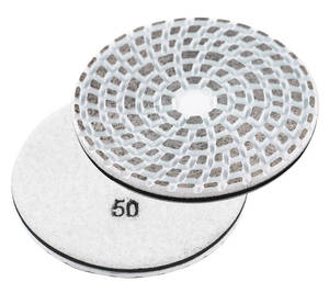 Старый тип гибких полировальных кругов на металлической связке с креплением на липучке для шлифовки и полировки бетона, мрамора, гранита - Product Image 5