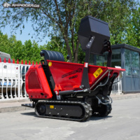 Dumper sur chenilles Rhinoceros XN800, capacité de charge 800 kg, benne 260 litres, basculement hydraulique, idéal pour travaux en serre, pour l'exportation
