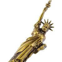 Statue de la Liberté en aluminium doré antique, fabriquée à la main, écologique et moderne, pour la présentation sur table - Cadeau d'anniversaire ou de mariage