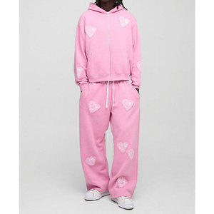 ชุดวอร์ม2025สำหรับผู้ชายชุดวิ่ง2ชิ้นผ้าฟลีซผ้าฝ้าย100% บริการ OEM ขายส่ง - Product Image 4