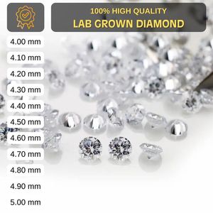 Diamantes Sueltos de Laboratorio, Corte Brillante Redondo, de 4.00 mm a 5.00 mm, Perforados con Láser para Joyería, DEF/VVS-VS - Product Image 2