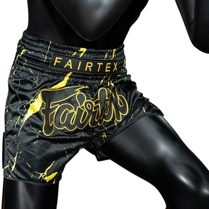 Pantalones Cortos de Boxeo Fairtex, Diseño de Mármol Negro y Amarillo, Sublimación, Artes Marciales Mixtas, Ropa de Combate Transpirable para Hombre - Product Image 4