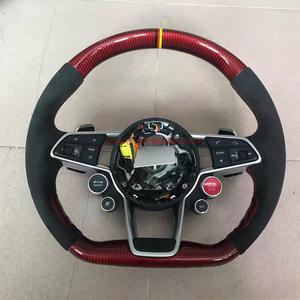 DOS R8-Volant de sport en forme de D à deux boutons et LED pour voiture de course compétitive, mise à niveau pour <span class=keywords><strong>Audi</strong></span>, nouveau/vieux cuir carbone - Product Image 4