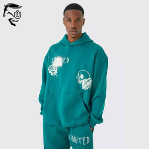 Survêtement d'hiver personnalisé de haute qualité pour hommes, pull-over coupe ample, ensemble sweat à capuche et pantalon en molleton de coton Screen Plus XXL - Product Image 6