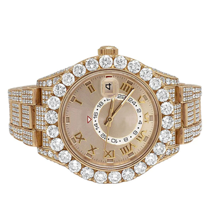 41MM Moissanite Diamant Boîtier En Acier Inoxydable Coupe Ronde Glacé Bijoux De Mode De Luxe Style Hip Hop Montre Mécanique pour Hommes - Product Image 5