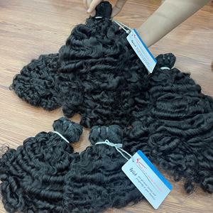 Vente en gros Machine Trame Petit Fuzz Bouclés Vietnamien Extensions de Cheveux Humains Doux Cheveux Bouclés Bundles de Cheveux Bouclés - Product Image 4