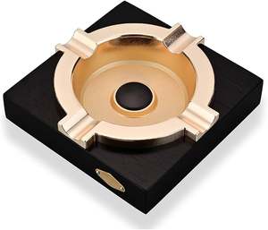 Cenicero de metal para cigarros al por mayor con acabado dorado brillante, diseño creativo y Cenicero de cuero, regalo personalizado, calidad increíble - Product Image 5