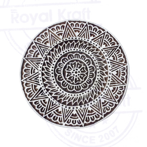 Creative 6-Inch Round Wooden <b>Stamp</b> with Mandala Pattern for Crafting-1 Pc - Product Image 2