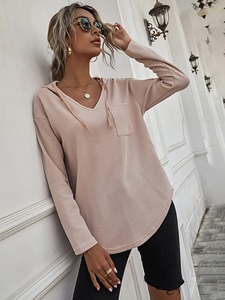 Top qualité femme Hodies couleur unie coton porter à la mode tenue décontracté Logo sur mesure haute qualité femme Hodies - Product Image 6