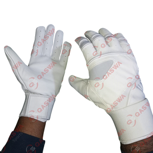 Prix de gros Nouveau style Gants de frappe de baseball en cuir à manchette longue de conception personnalisée de couleur blanche - Product Image 1