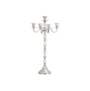 Candelabro de Metal/Cristal de 5 Brazos Personalizado, Candelabro de Pie con Acabado Plateado para Decoración del Hogar, Bodas y Navidad - Product Image 3