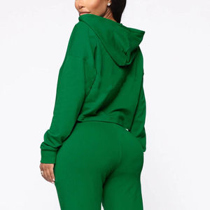 Sweat-shirts à capuche courts pour femmes tendance hiver 2026, logo frontal, qualité supérieure, 100% coton, personnalisables - Product Image 6