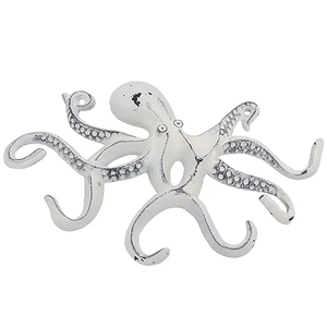 Vente à Chaud Crochet Mural en Métal de Couleur Blanche en Forme de Poulpe Nouveau Support Mural en Métal pour Suspendre des Objets et des Vêtements Vente en Gros Prix Bon Marché - Product Image 1