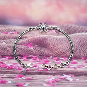 Bracelet en perles de pierres précieuses naturelles en argent sterling 925 Design floral bijoux fins réglables cadeau d'anniversaire parfait pour elle - Product Image 2