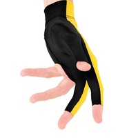Proveedor de Pakistán, Guantes de Billar de Alta Calidad con 3 Dedos, Transpirables, de Tela Negra, Marca Hub, Personalizables