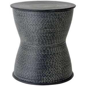 Tabouret latéral de fin de canapé rond de concepteur nordique Console d'incrustation d'os de conception en métal pour des meubles de salon et de chambre - Product Image 1