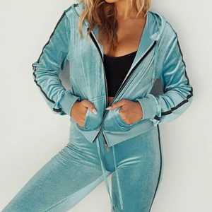 Conjunto Deportivo de Dos Piezas con Logotipo Personalizado, Sudadera Unisex de Algodón, Conjunto Deportivo de Terciopelo para Mujer - Product Image 4