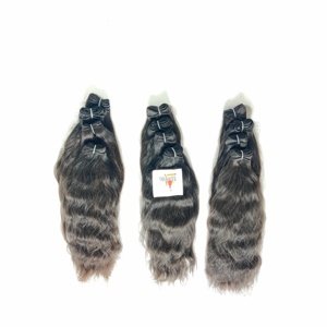 Venta al por mayor 100% Natural Virgin Extensiones de cabello indio para las mujeres de color negro cutícula alineados templos de estilo procesado de onda Natural - Product Image 6