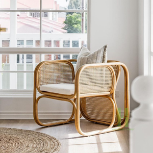 Chaise longue en rotin écologique Fauteuil en rotin naturel Chaise en osier personnalisée pour le salon personnalisée au Vietnam - Product Image 2