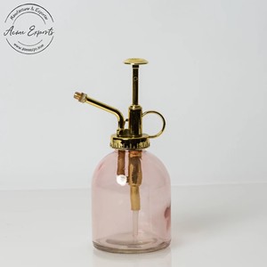 Bouteille de brumisateur de plantes en verre rose de qualité de luxe avec buse en laiton utilisée pour les plantes succulentes arrosant les outils de jardinage d'intérieur. - Product Image 1