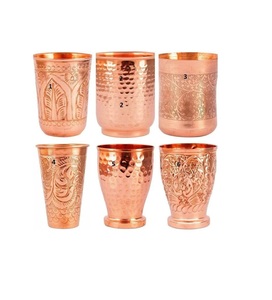 Ayurvedic <b>copper</b> <b>glass</b> with seamless interior and polished surface ideal for healthy hydration and natural wellness - Product Image 4