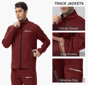 ชุดวอร์มผ้าฟลีซสำหรับผู้ชายชุดออกกำลังกายผ้าคอตตอนใส่สบายมีซิปออกแบบได้ตามต้องการ - Product Image 3