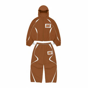 ชุดกันลมคุณภาพดีขนาดใหญ่พิเศษชุดกันลมผ้าโพลีเอสเตอร์ทนทานต่อ230 GSM สีน้ำตาลสีตัดกันดีไซน์ท่อ - Product Image 1