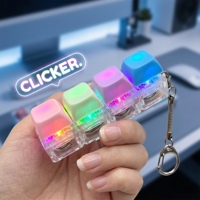 Clavier Fidget Clicker 4 touches LED à interrupteur mécanique, porte-clés anti-stress, accessoires de bureau, cadeau de Noël