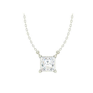 Compre Colgantes de Plata de Ley 925 de Primera Calidad para Mujeres y Niñas, Forma Geométrica, Corte Princesa, Rodio con Circonita, Oro Rosa y Perla - Product Image 1