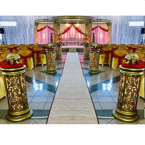 Increíble Circular Royal Mandap para boda india Mejor fibra dorada Tallada Boda Mandap Tradicional Maharani Boda Mandap EE. UU. - Product Image 1