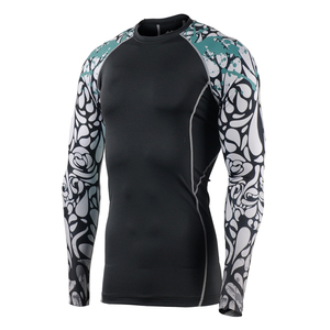 <b>Top</b> Quality Sports Wear <b>Men</b> Gym MMA Clothing Rash Guard <b>Swimming</b> Rash Guard With Sublimation Long Sleeve - Product Image 4