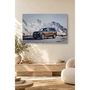 Impression sur toile de Fida Brown sur un Mercedes GLS devant des pics enneigés - Product Image 2