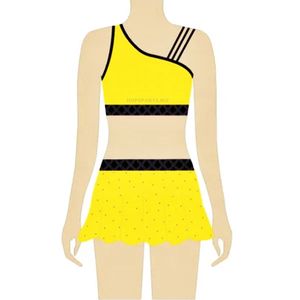 Ensembles d'uniformes de cheerleading personnalisés pour filles, pour les équipes scolaires, les spectacles de danse, 100% polyester, séchage rapide, OEM/ODM - Product Image 3