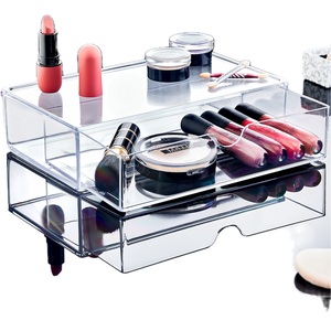 Organizador de Maquillaje AFOSSA, Acrílico Transparente, Moldeado por Inyección, Ecológico, Cajonera Grande Rectangular Modular para Almacenamiento de Cosméticos y Oficina - Product Image 1
