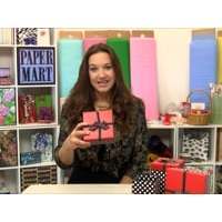 Boîte en carton carrée rouge à pois, épaisseur 2 mm, matériaux recyclés, pelliculage UV brillant pour emballage cadeau - Product Image 2