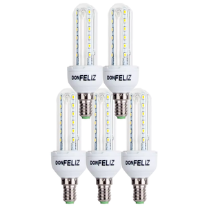 Bombilla LED de Cristal DON FELIZ, Forma de Maíz, T2, Bajo Consumo, Luz Blanca Fría 6500K, Casquillo E14, 9/10W, Sensor de Luz, CRI - Product Image 1