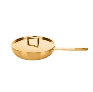 Brass Metal Fry <b>Pan</b> With Long Handle Gold Polish For Home Kitchen Cookware Stovetop Cooking <b>Pan</b> Durable Frying <b>Pans</b> - Product Image 5