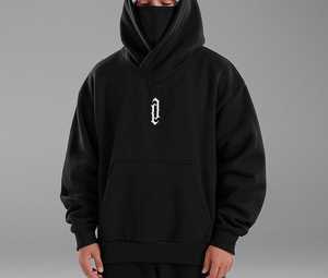 Sudadera con Capucha y Cuello Alto Bordada de Ninja para Hombre, Estilo Japonés, Hip Hop, Holgada, Estilo Urbano, Gran Venta - Product Image 4