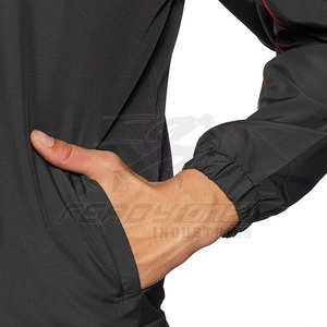 Veste d'entraînement pour hommes avec double poches latérales et col haut pour la couverture du vent Veste de fitness zippée pour hommes - Product Image 4