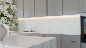 Podima Printed Quartz Slab Kitchen Countertop <b>Vanity</b> Top 2cm 3cm Polished For Commercial Construction Projects Use - Product Image 3